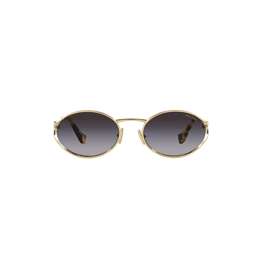 Miu Miu Womens Oval Sunglasses - Brass Gold Dark Brown - MU52YS - Metallics - One Size - Image 7