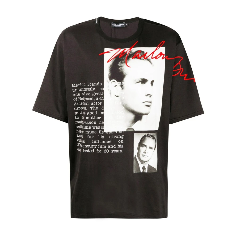 Dolce & Gabbana Logo Print Katoenen T-shirt Mannen Black Heren