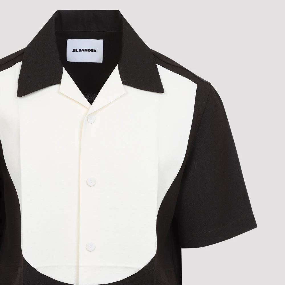 Jil Sander Luxe Bruine Zijdeblend Overhemd Multicolor Heren