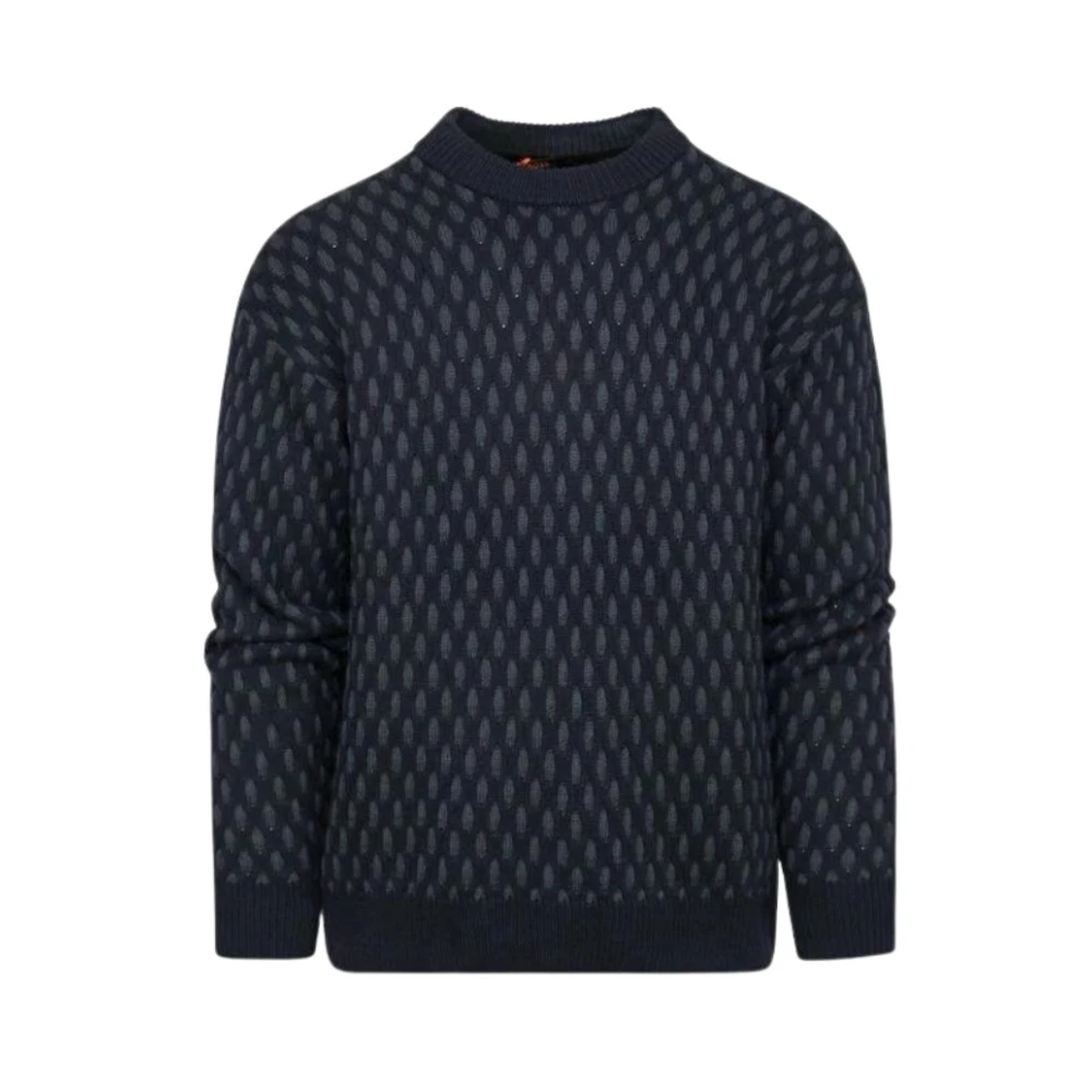 Hugo Men's Blue Round-Neck Knitwear, S, Crew Neck Jumper Kesh