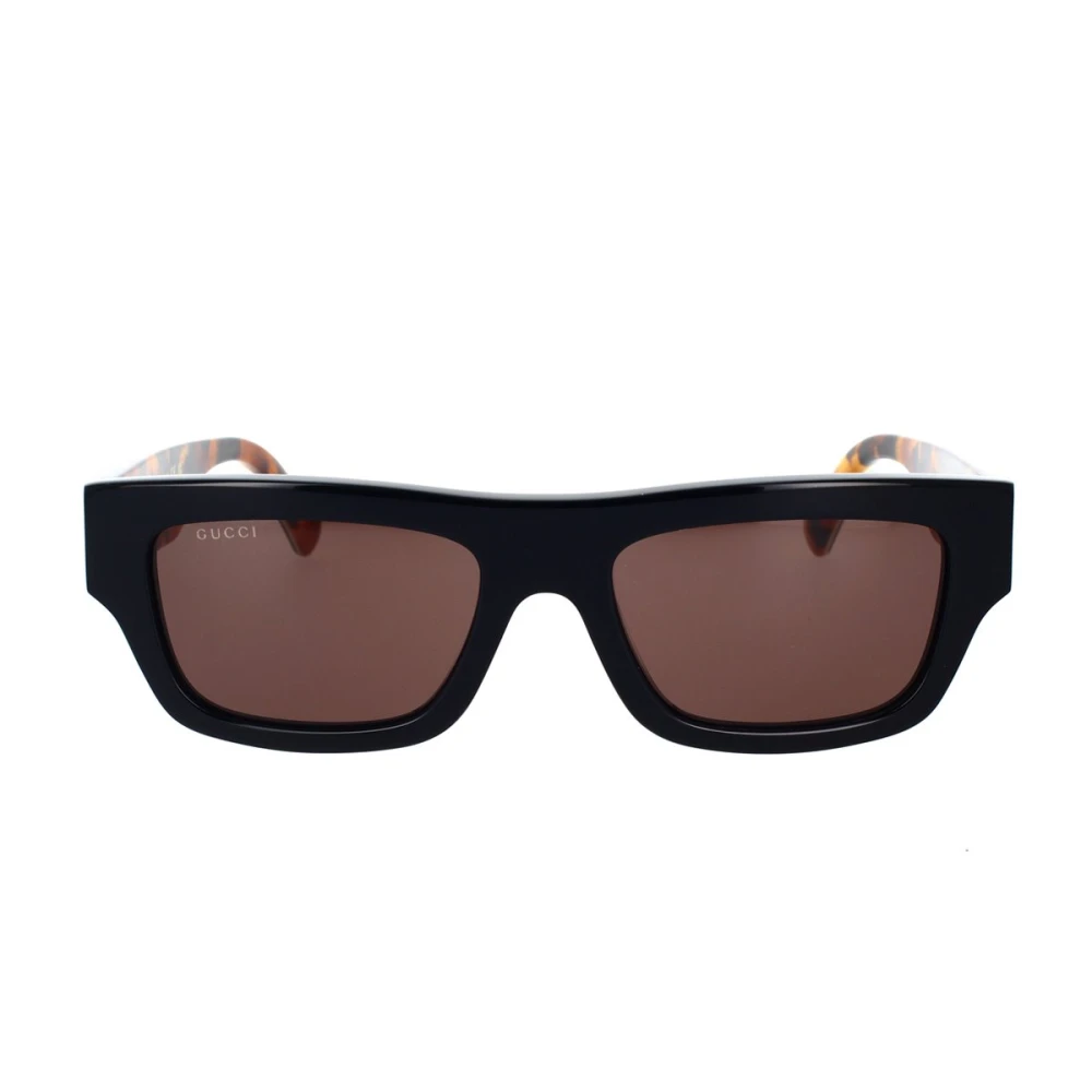Gucci Rektangulära solglasögon med djärv acetatkant Black, Herr