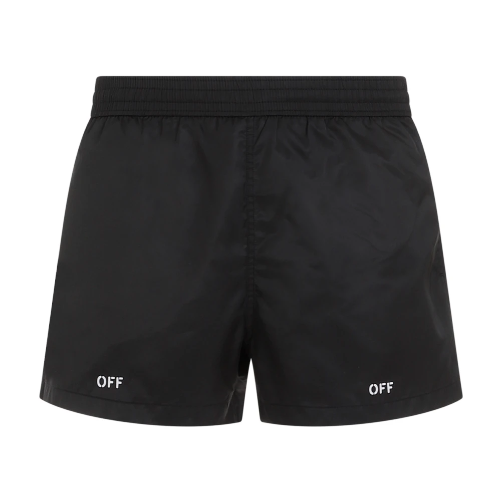 Off White Zwarte Zwembroek Ss24 Black Heren