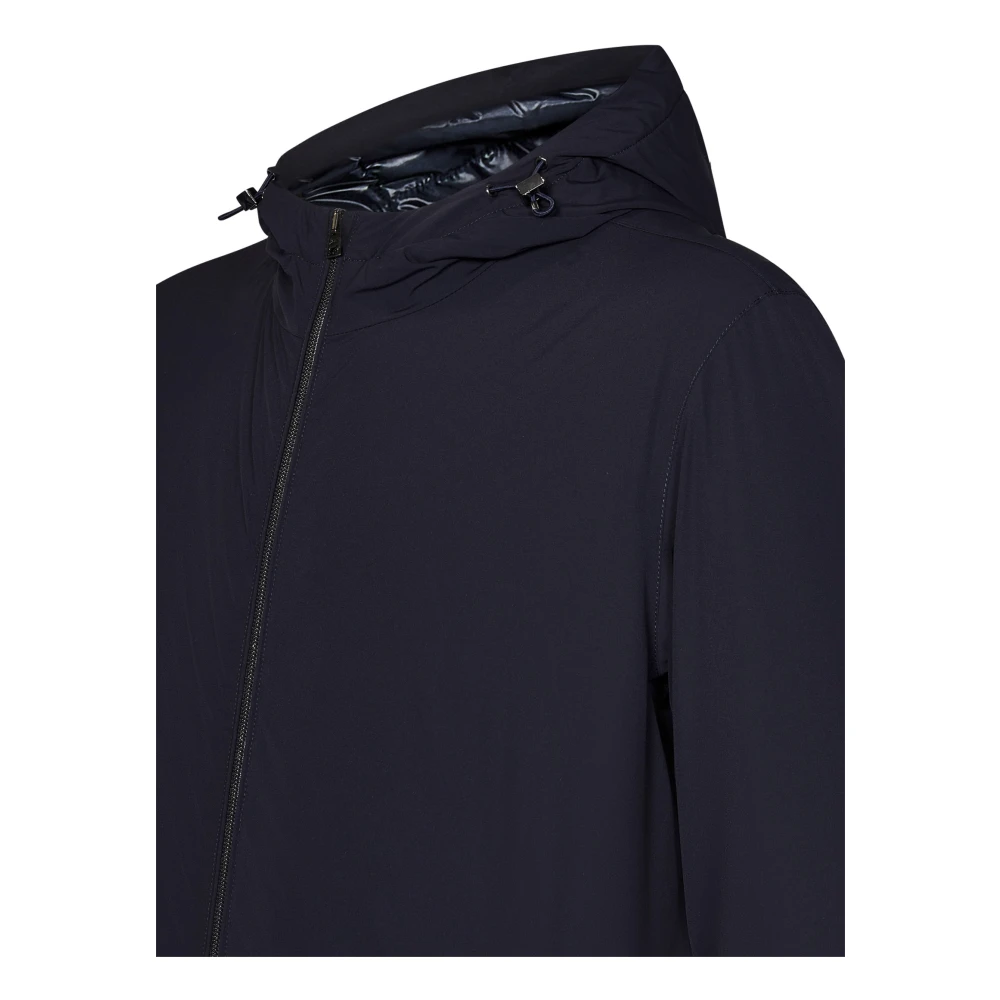 Herno Blauwe Hooded Parka Jas voor Mannen Blue Heren