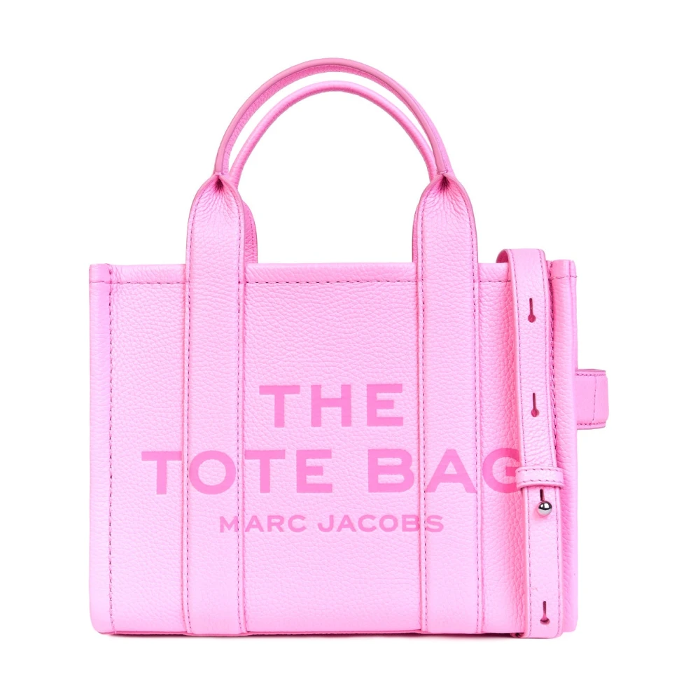 Marc Jacobs Contrast Logo Leren Tote Tas Pink Dames