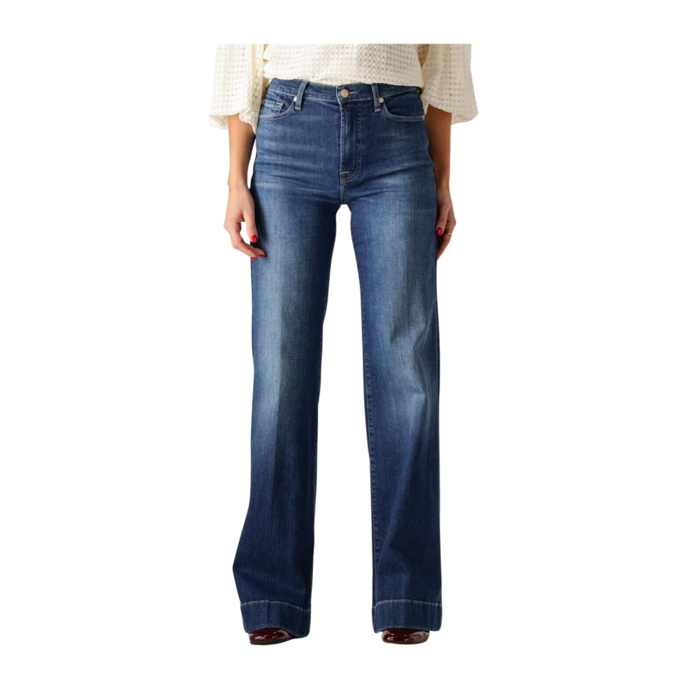 7 For All Mankind Jeans Straight Pre-owned Blue Dames