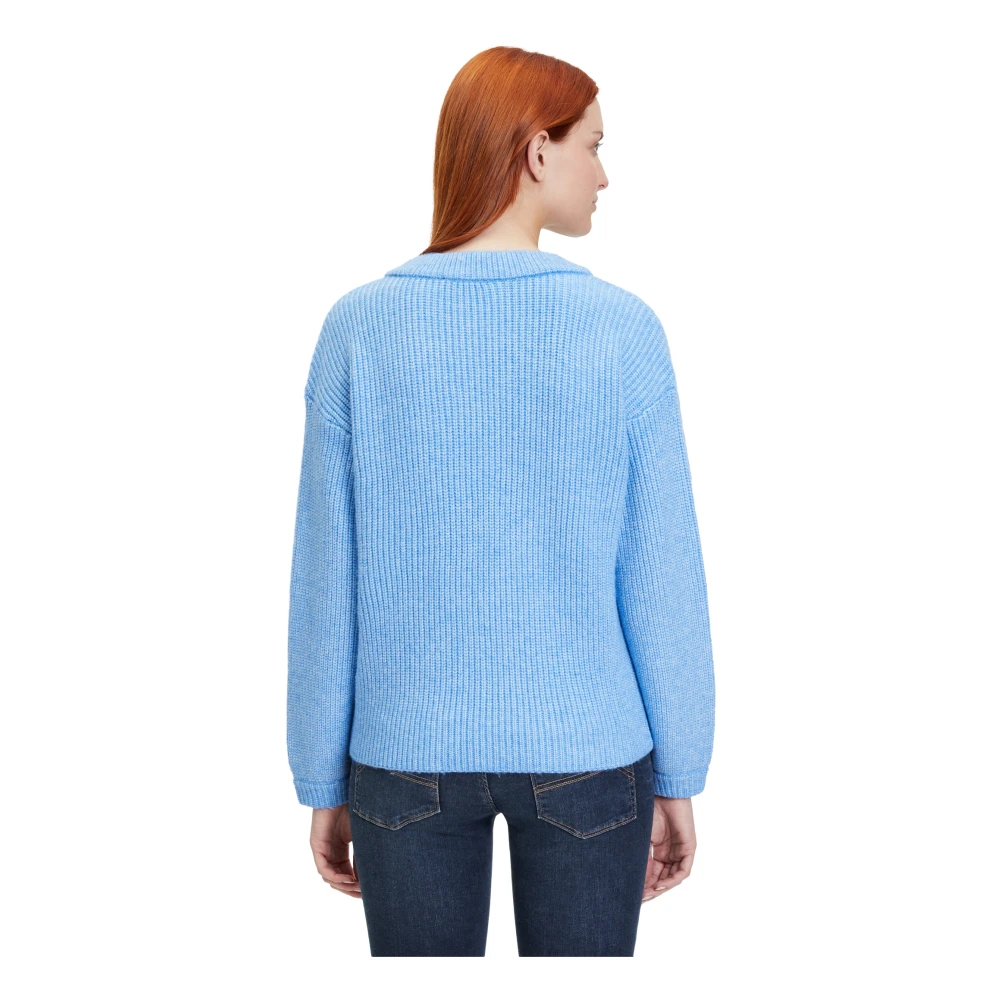 Betty & Co V-hals Gebreide Trui Blue Dames