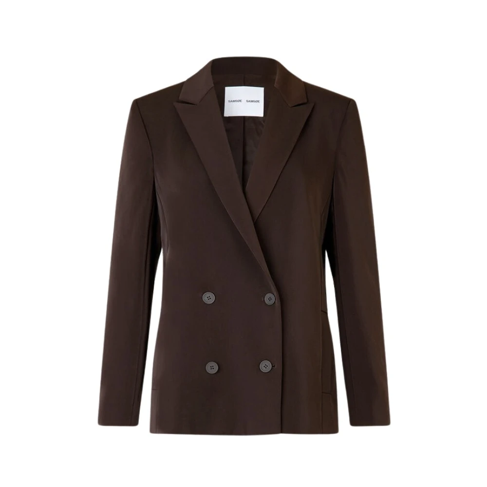 Samsøe Double Breasted Blazer Brown Dames
