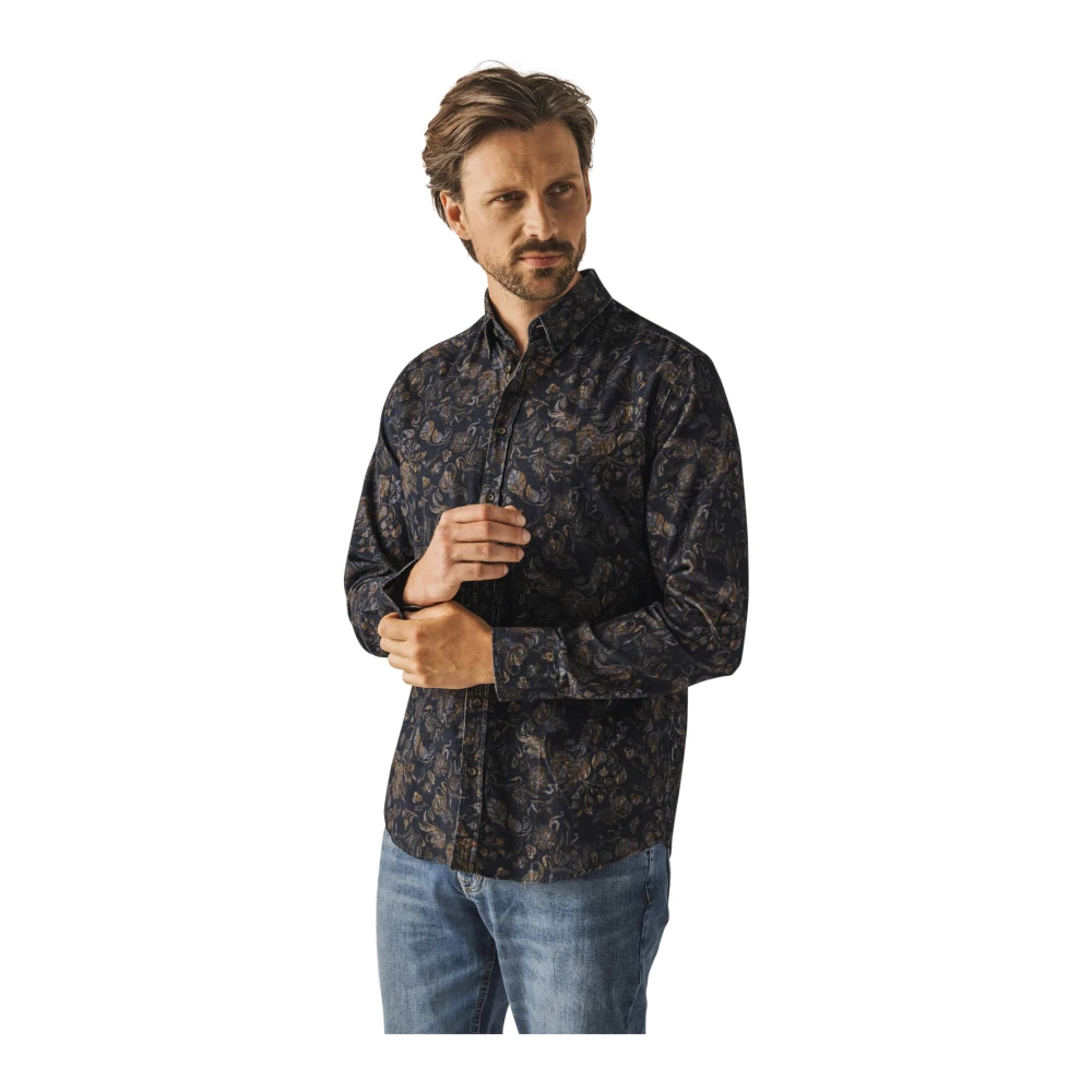 State of Art Casual Donkerblauw Overhemd Multicolor Heren