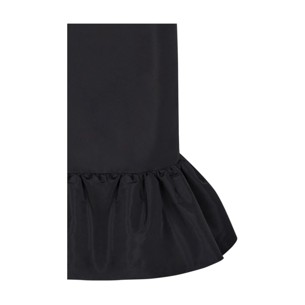 Nina Ricci Taffeta Midi Rok Zwart Black Dames