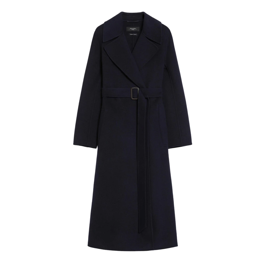 Max Mara Weekend Blauwe Wollen Ochtendjas Jas Blue Dames