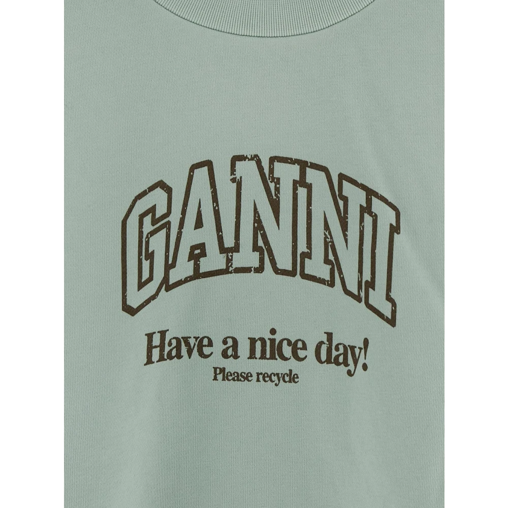 Ganni Katoenen Dames Sweatshirt Green Dames