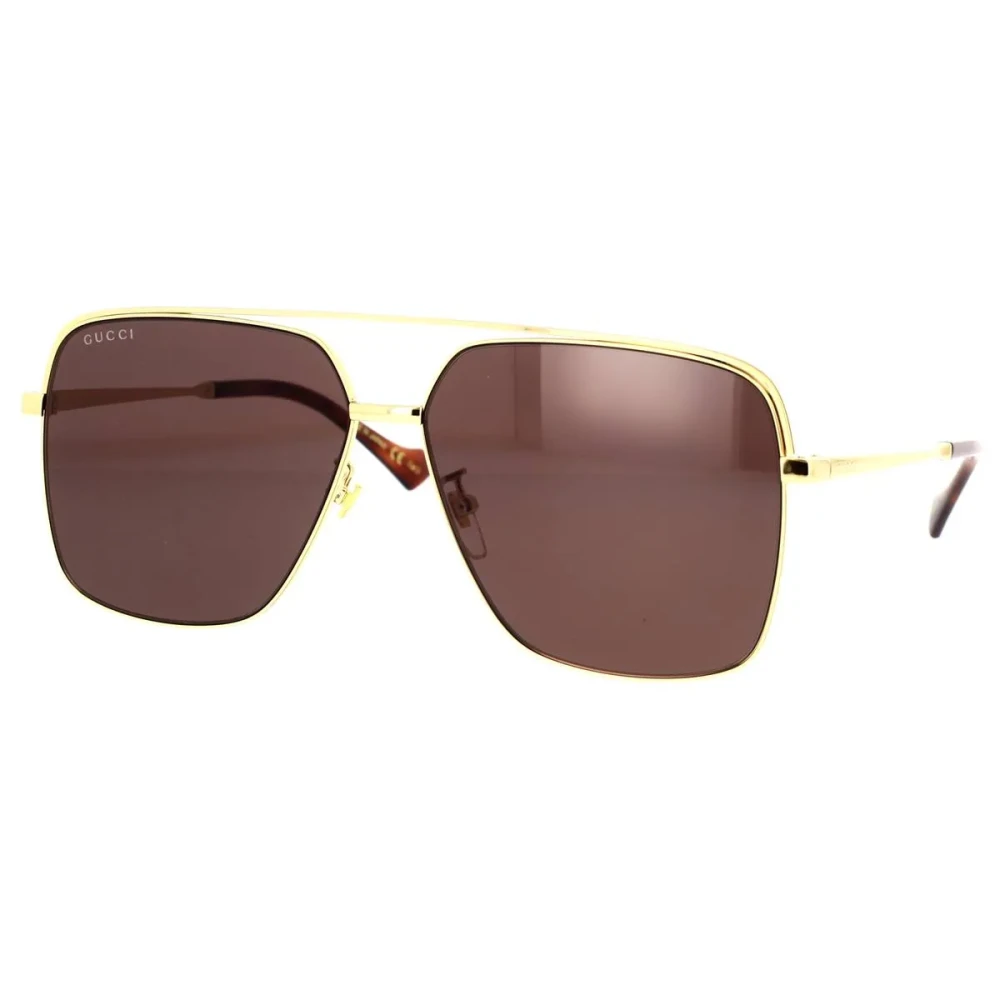 Gucci Unisex Yellow Sunglasses, 60 Mm, Pilot Sunglasses With Web Motif