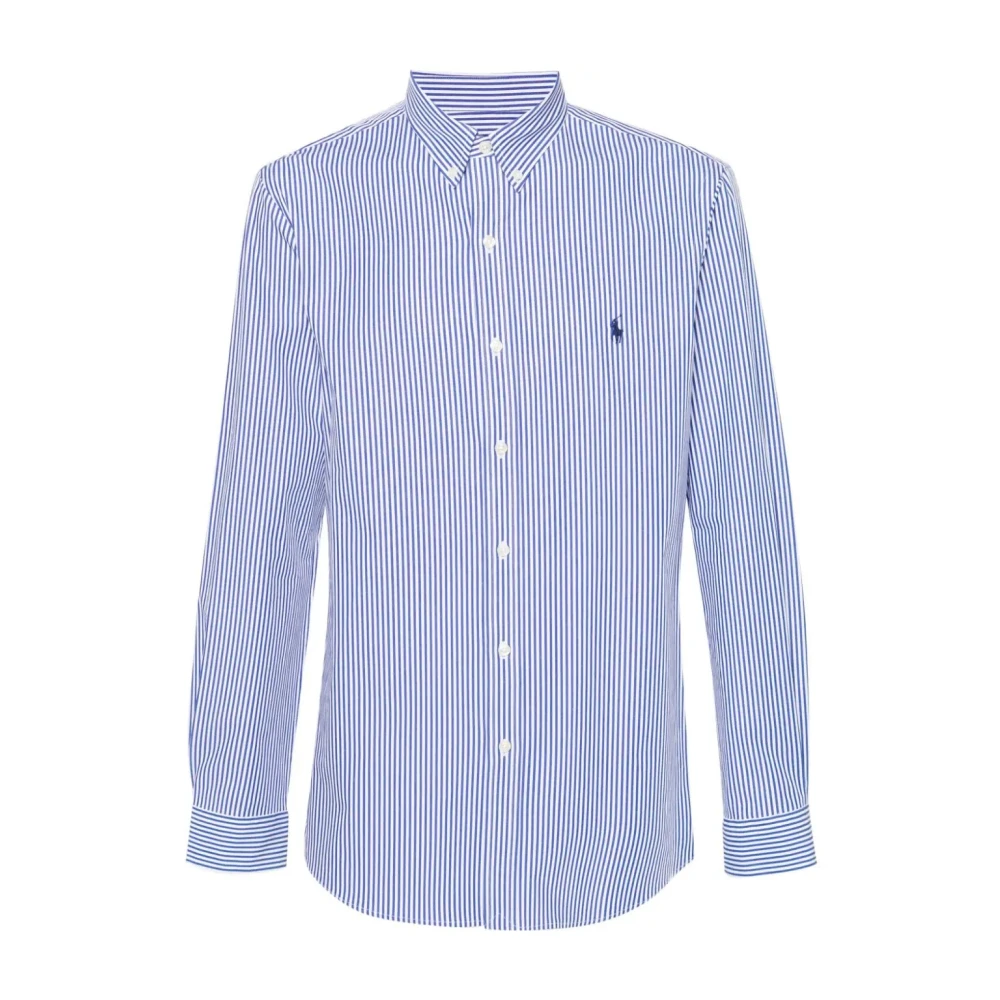 Polo Ralph Lauren Blauw Wit Gestreept Slim Fit Overhemd Blue Heren
