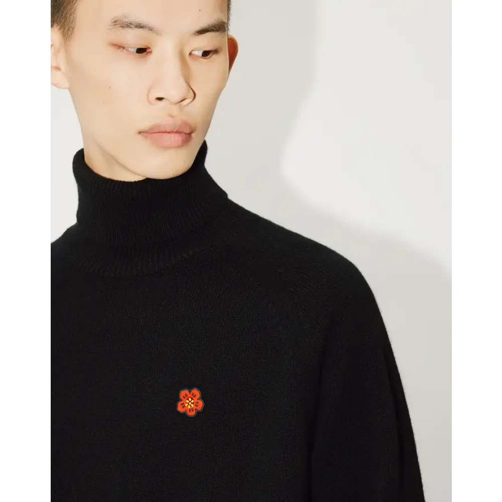 Kenzo Zwarte coltrui met Boke Flower embleem Black Heren