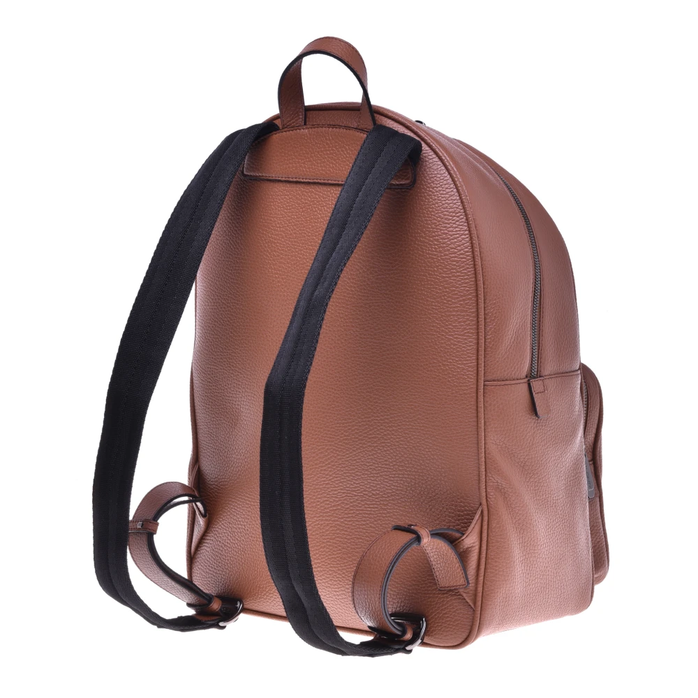 Baldinini Backpack in tumbled leather Brown Heren