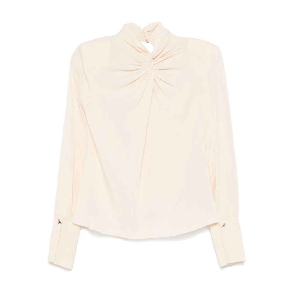 PATRIZIA PEPE Roomwit Twist Detail Shirt Beige Dames
