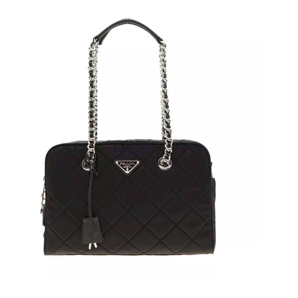 Prada Women's Black Quilted Nylon Shoulder Bag - Shoulder Bags - One Size - Bags