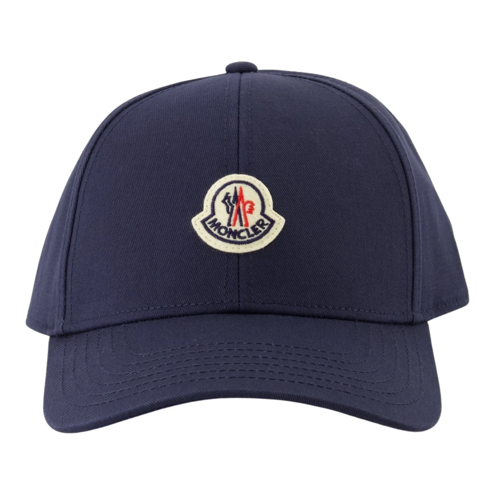 Moncler Blue Baseball Logo Cap - Male - Hats & Caps - One Size - Accessories