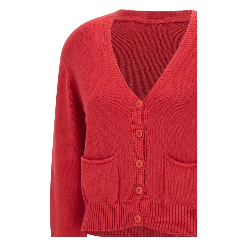 Kaos Rode V-hals Vest met Ster Logo Red Dames