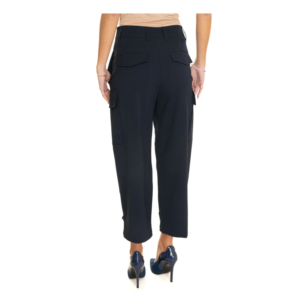 Max Mara Weekend Cargo broek met wijde pijpen Blue Dames