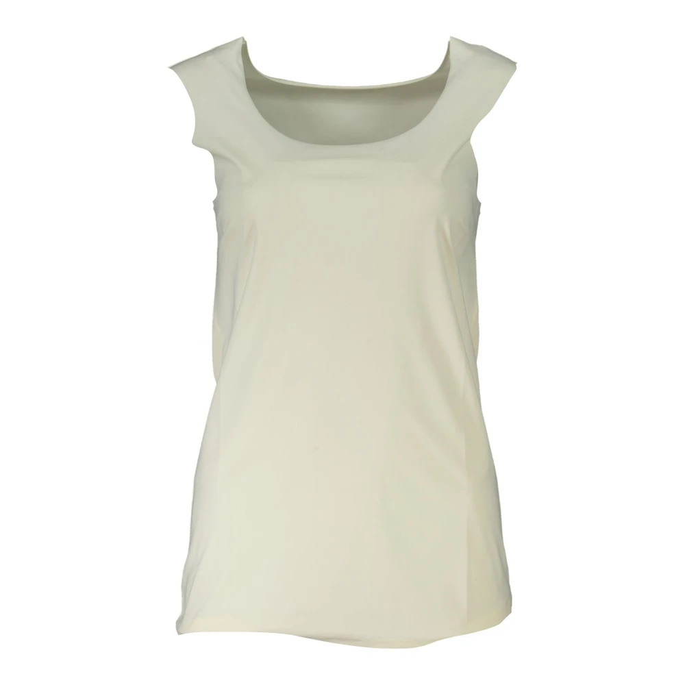 PATRIZIA PEPE Witte Tanktop met Brede Schouders Laser Cut White Dames