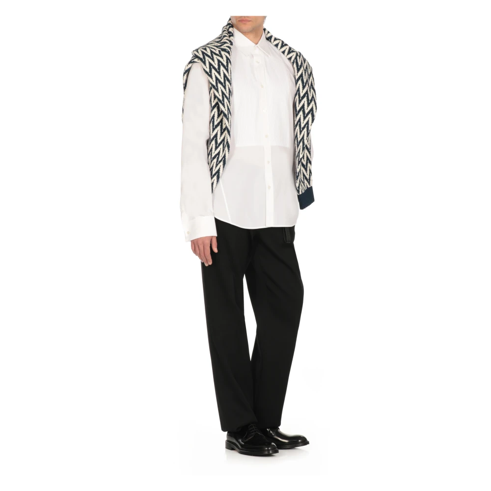 Lanvin Witte Katoenen Overhemd met Kraag White Heren