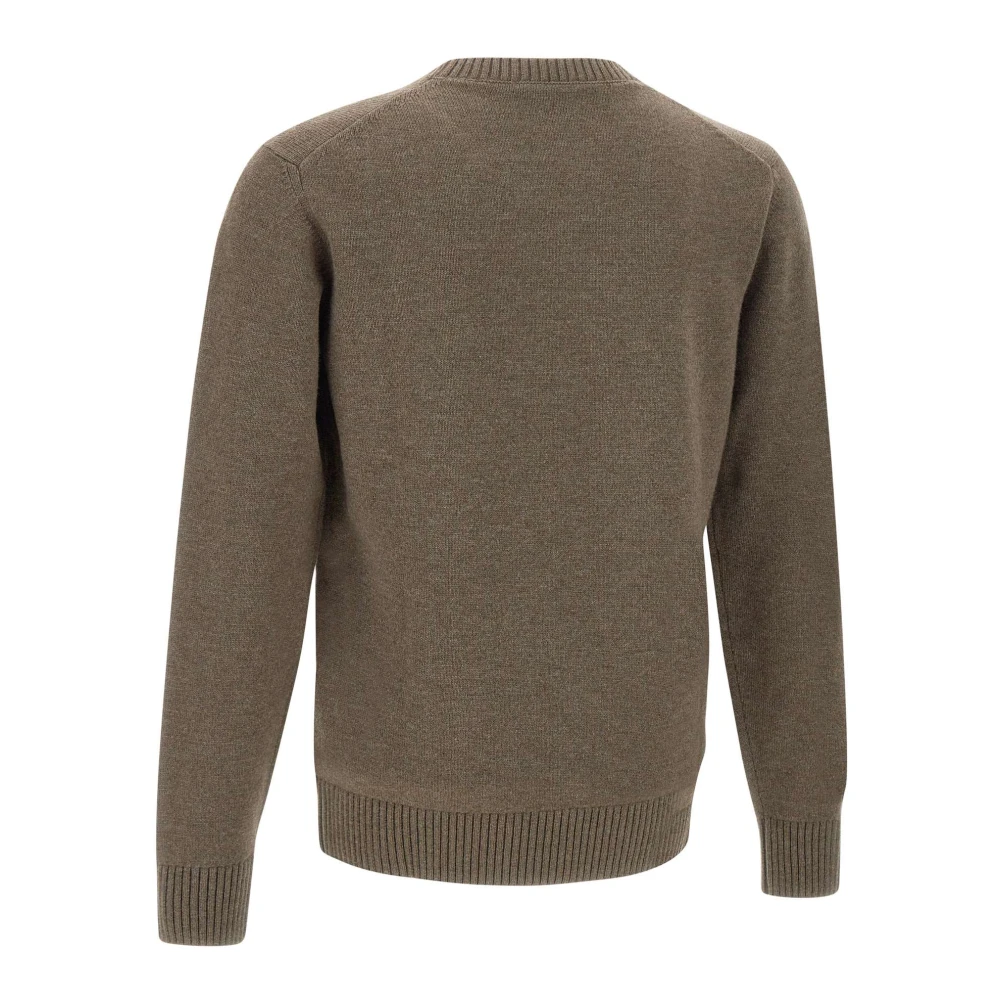 Kangra Bruine Wol Kasjmier Ronde Hals Trui Brown Heren