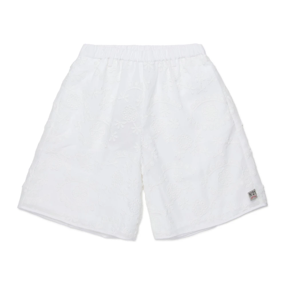 N21 Girls White Embroidered Shorts - Shorts - 12 Y - Kids
