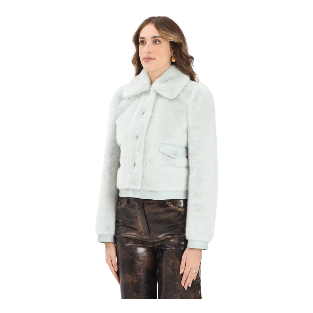 Patrizia Pepe Femme Gris Vestes, Taille: 40 Fr Veste Courte Et Moelleuse