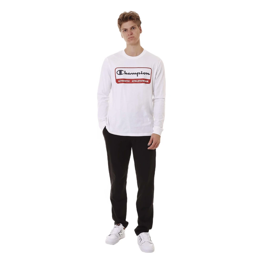 Champion Lange mouwen T-shirt White Heren