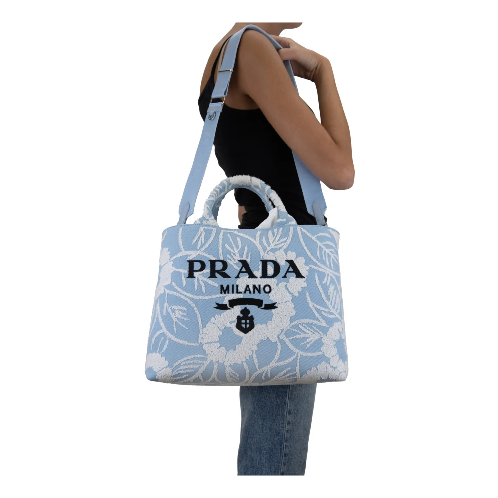 Prada Stoffen Schoudertas Damesstijl Blue Dames