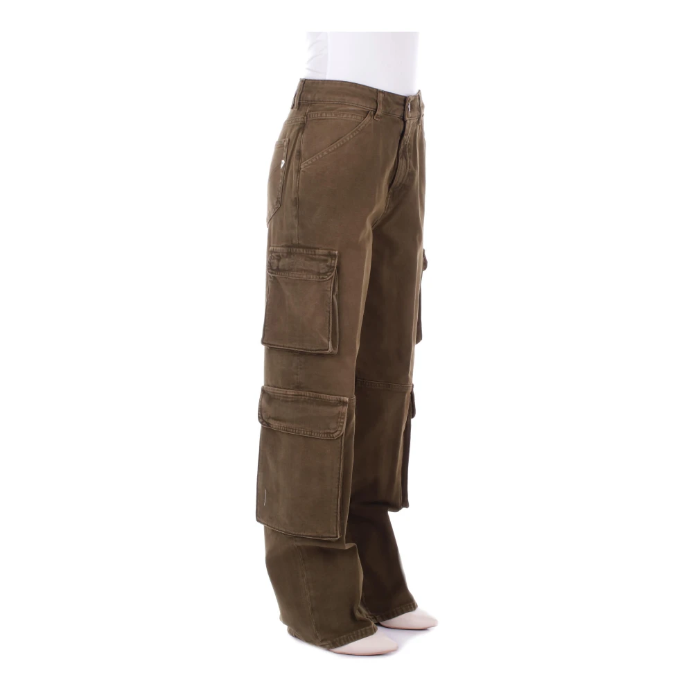 Dondup Groene broek met logoprint Green Dames