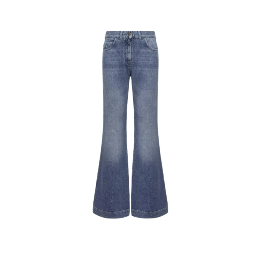 Moncler , Wide Jeans, Female, Blue, Xs, Wide-Leg Denim Jeans