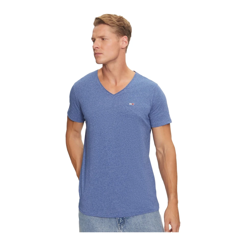 Tommy Jeans Basis V-hals T-shirt Blauw Blue Heren