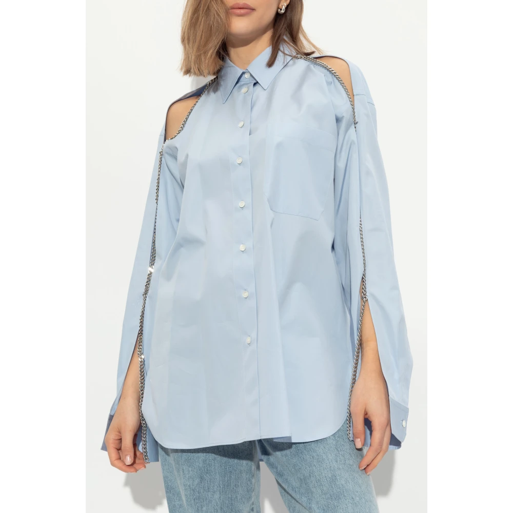 Stella Mccartney Shirt met opvallende ketting Blue Dames