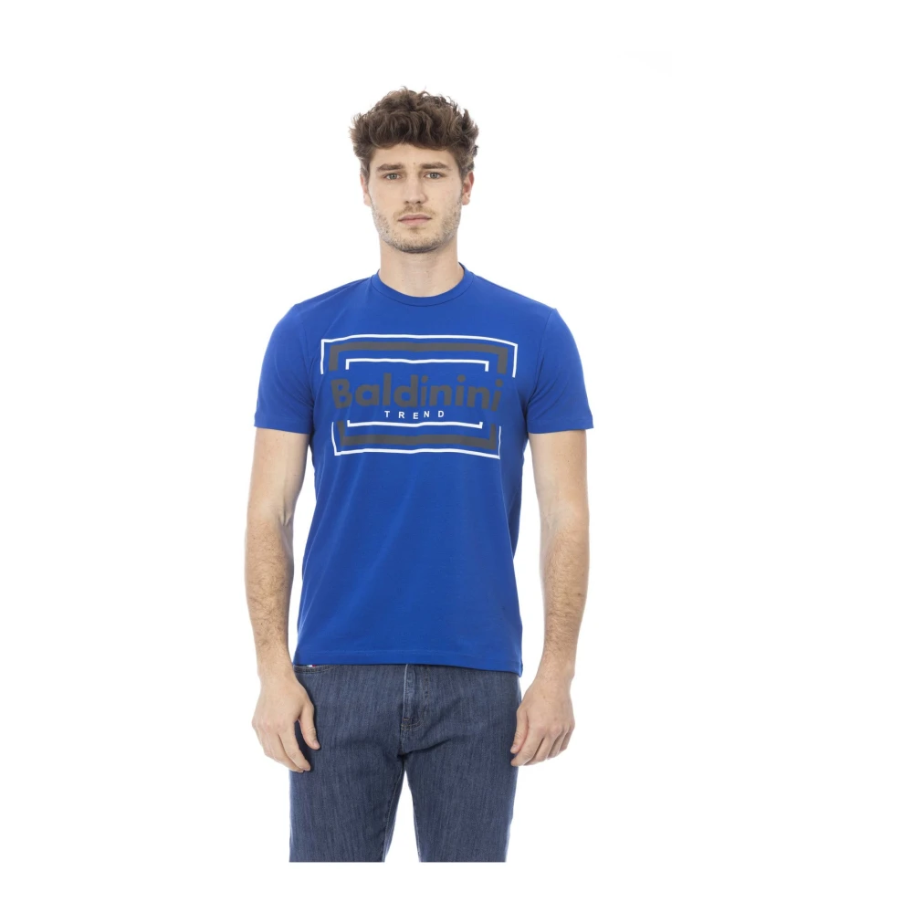 Baldinini Korte Mouw Ronde Hals T-Shirt Blue Heren
