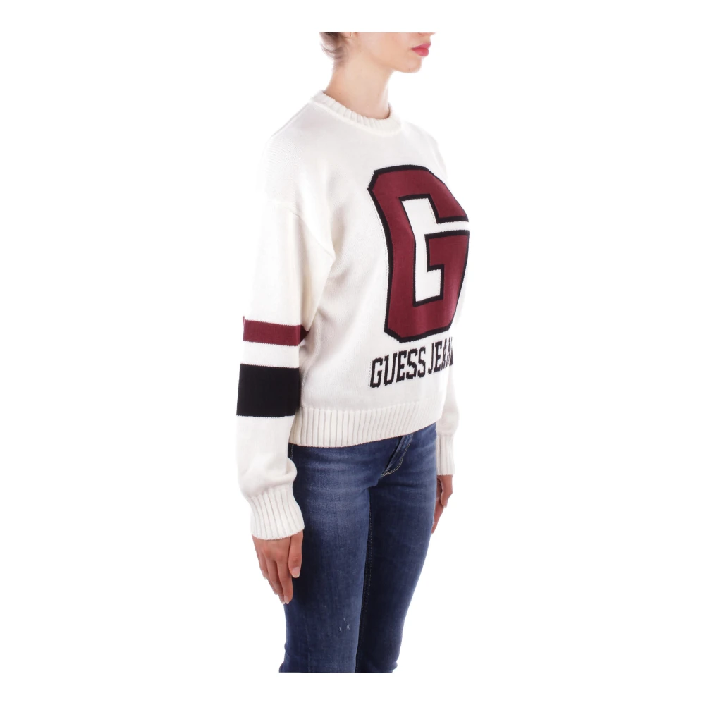 Guess Witte Logo Front Sweater White Dames