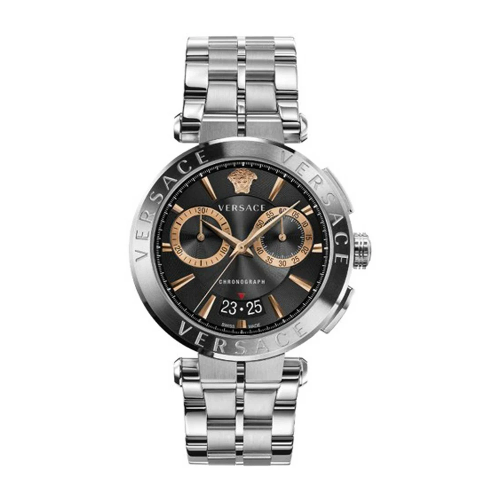 Versace VE1D01019 Aion Chronograph black silver Stainless Steel Men's Watch NEW - Image 2