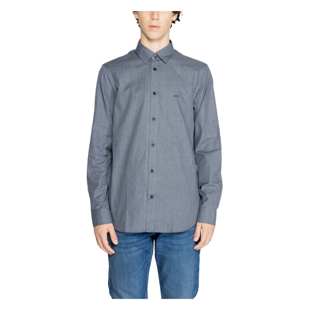 Armani Exchange Blauw Overhemd van Katoen Blue Heren