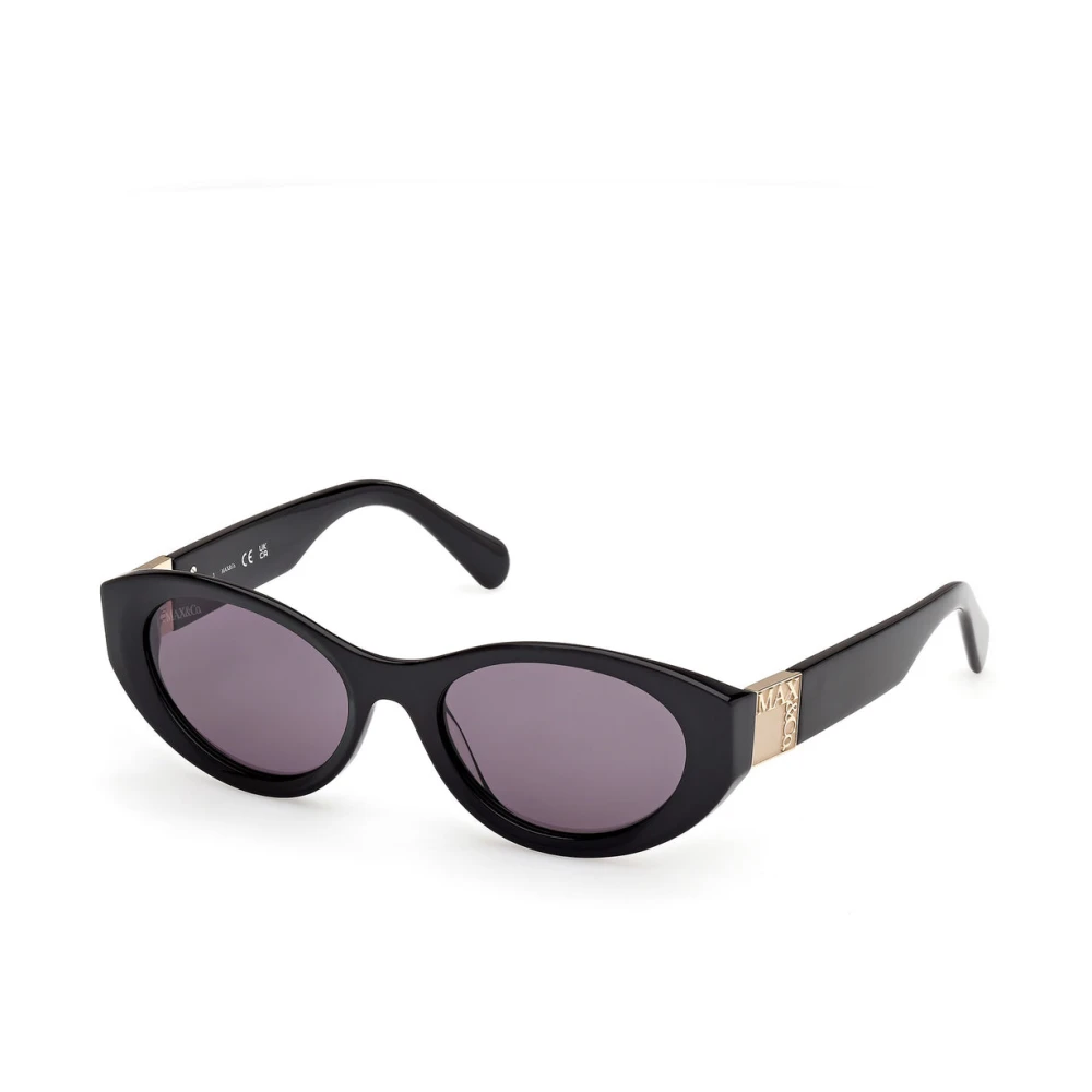 Max & Co Black Sunglasses, Female, 53 Mm, Oval Sunglasses With Smoke Lenses