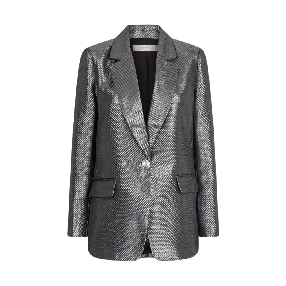 Esqualo Metallic Blazer in Zilver Gray Dames