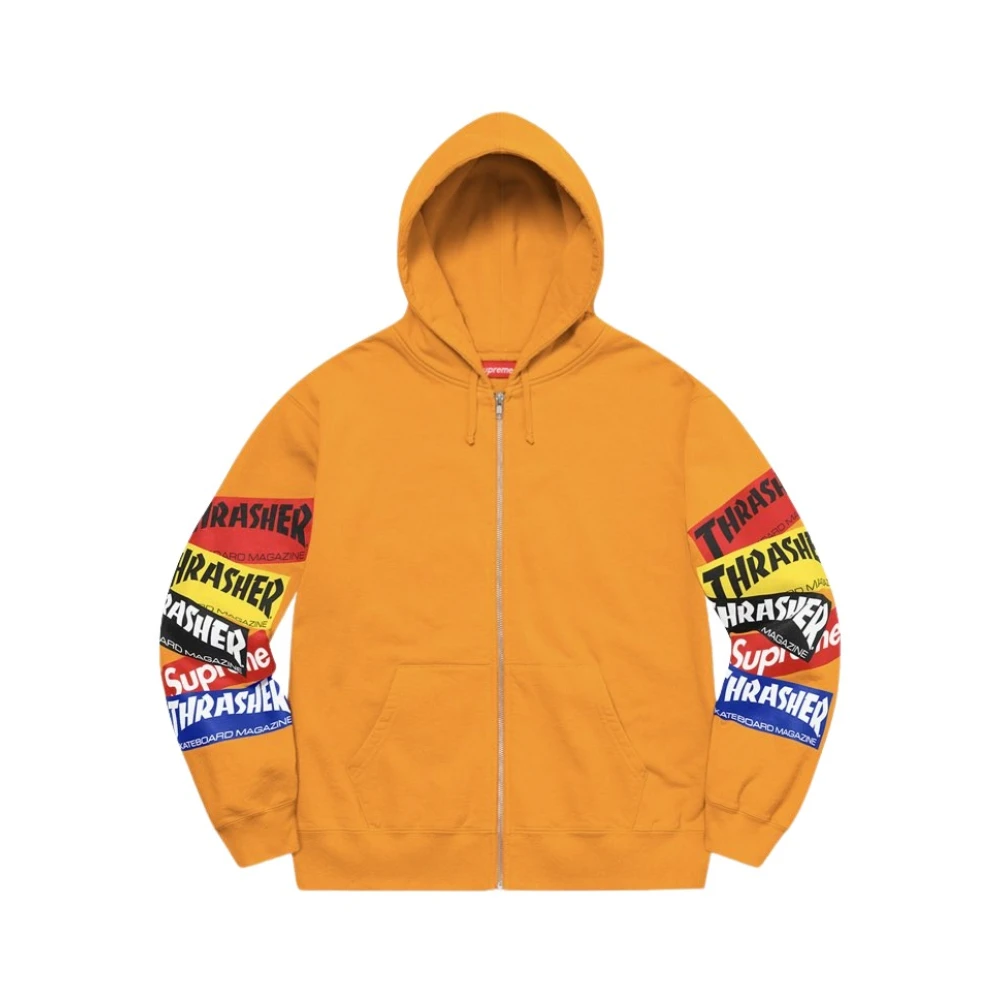 Supreme Beperkte oplage Multi Logo Zip Up Hoodie Orange Heren