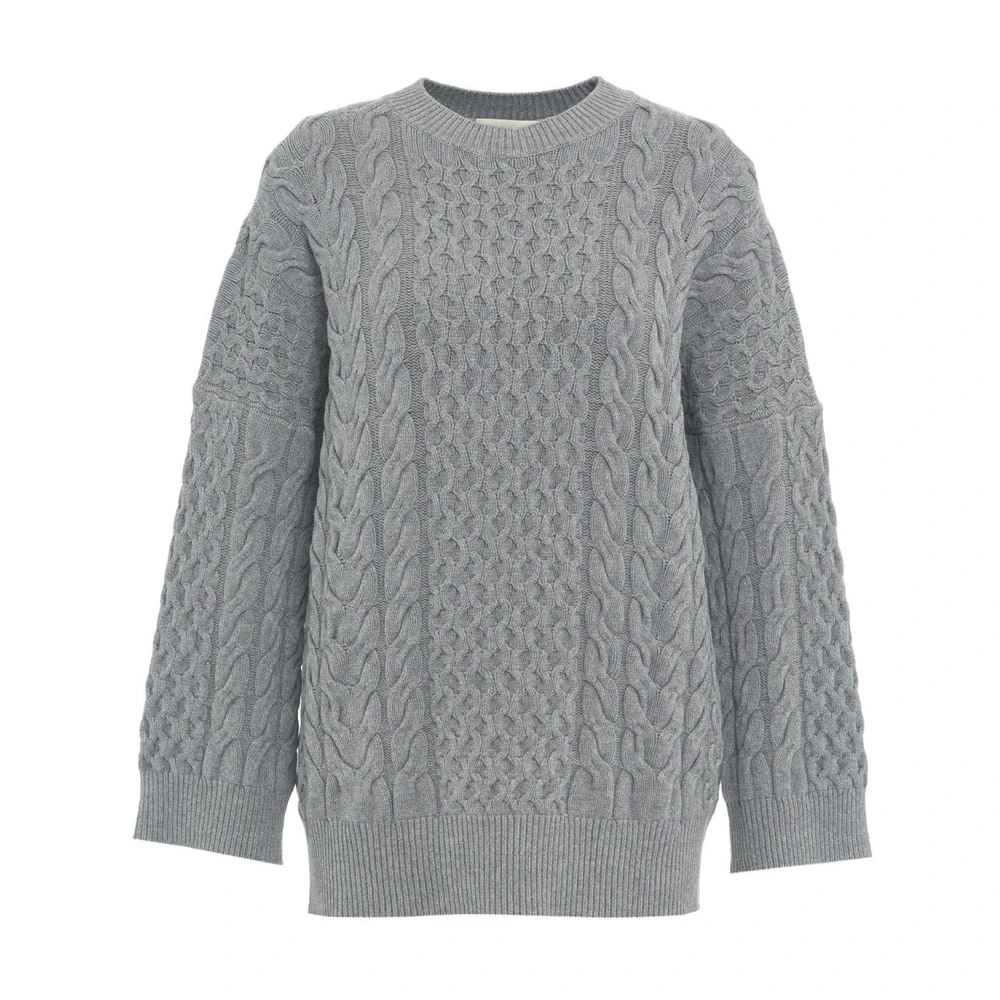 Kaos Grijze Kabeltrui Aw24 Gray Dames