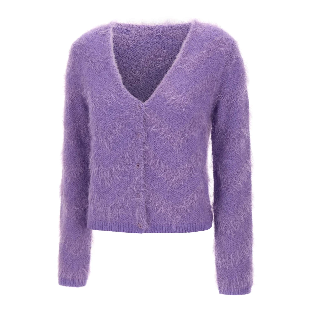 Kaos Paarse Mohair-Blend Vest met Lurex Purple Dames