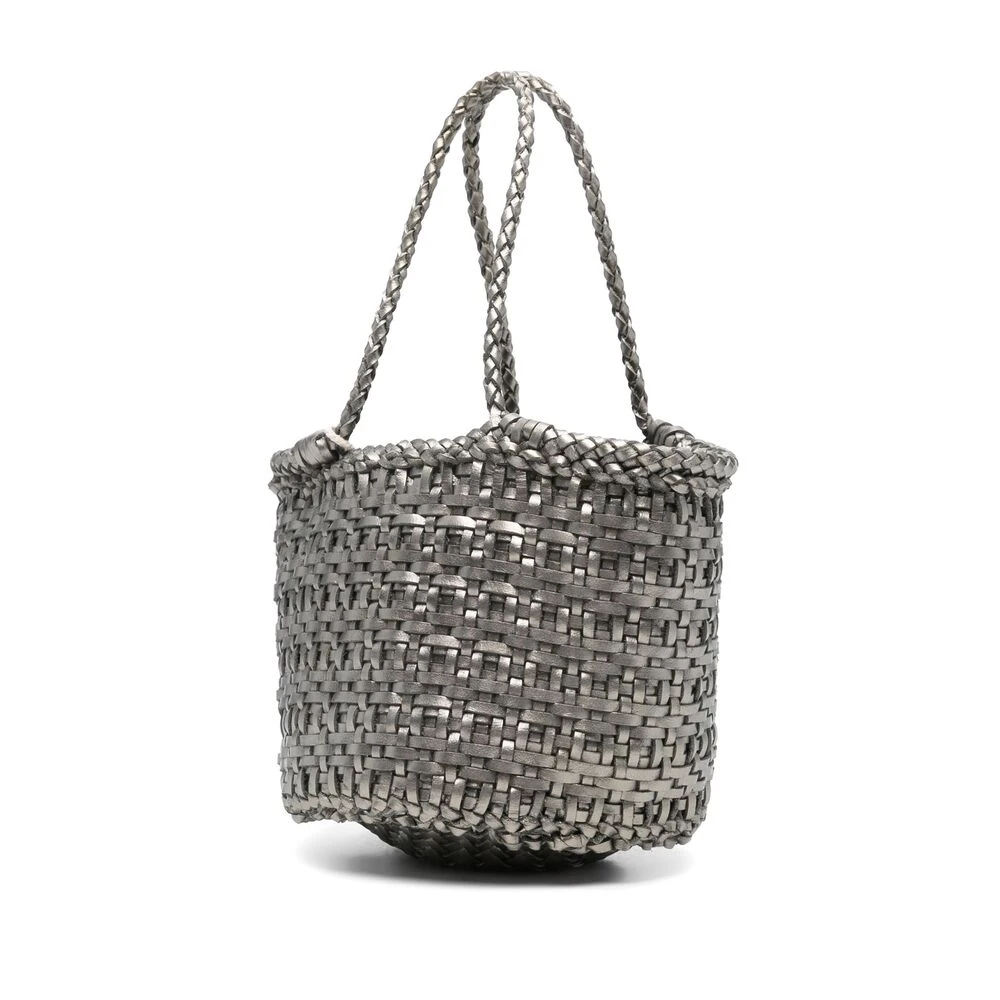 Dragon Diffusion Zilver Mand Weefsel Gevlochten Handvat Tas Gray Dames