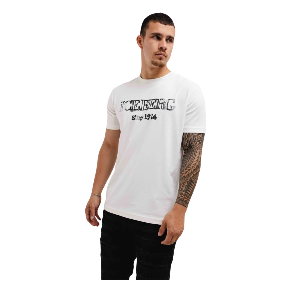 Iceberg 5D Jersey Logo T-Shirt Heren Wit White Heren