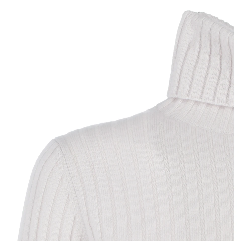 allude Gezellig Gebreide Turtleneck Sweater White Dames