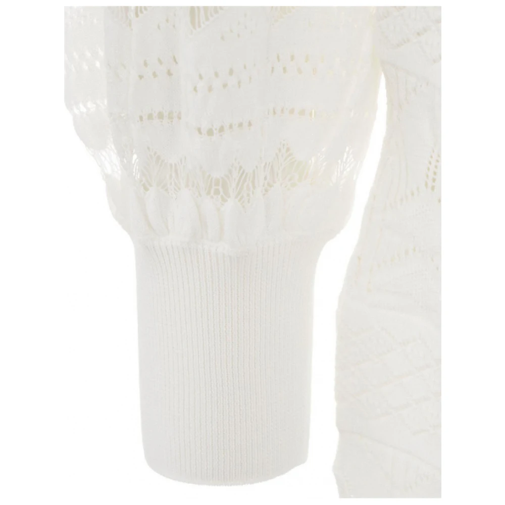 Twinset Korte Kanten Jurk met Franjes White Dames