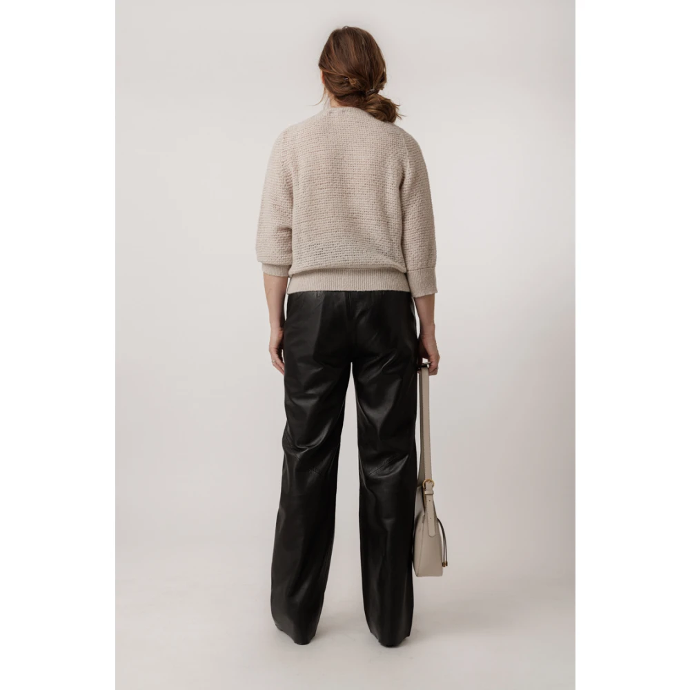 PESERICO Gebreide Pullover met Ronde Hals Gray Dames