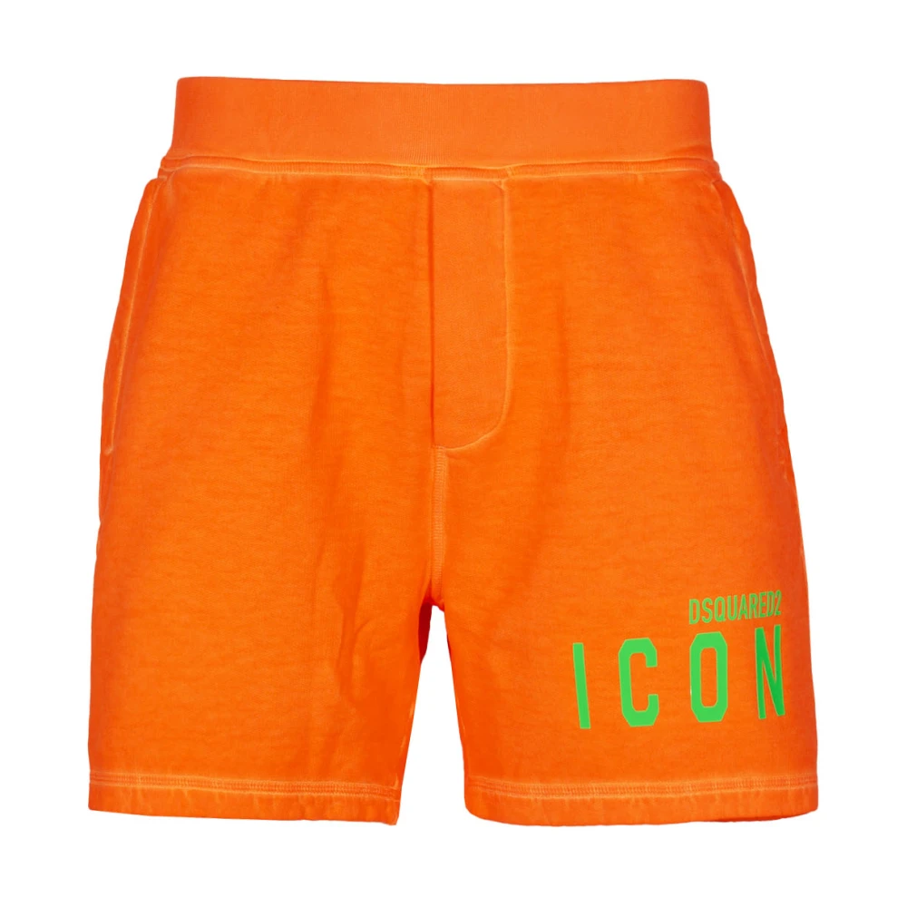 Dsquared2 Logo-Print Track Shorts Orange Heren